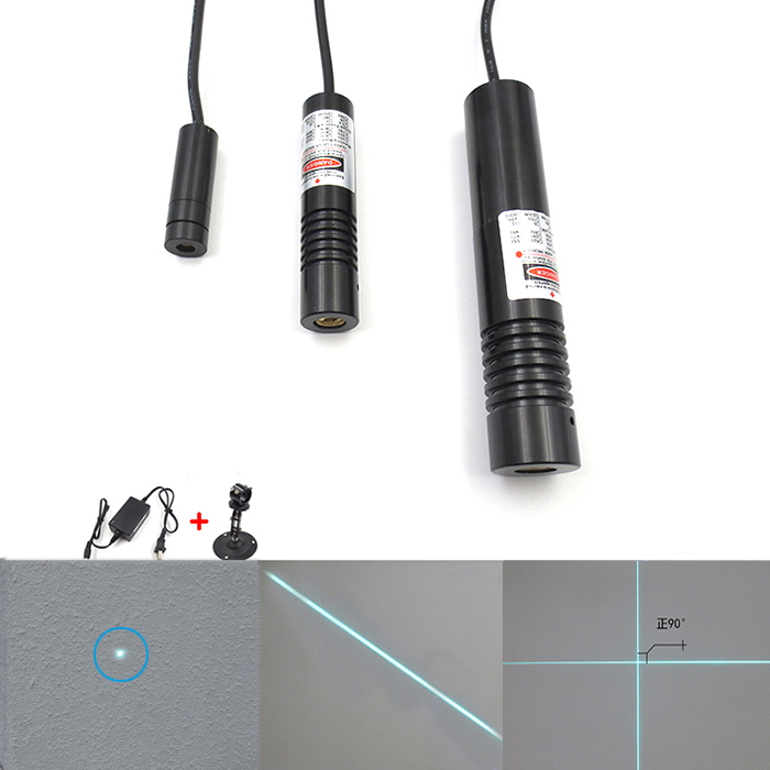 488nm 5mW Dot/Line/Crosshair Laser Module Focus Adjustable - Click Image to Close